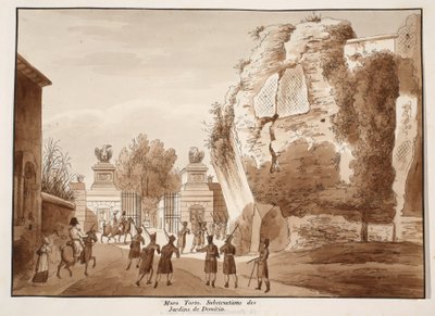 The Muro Torto, and Foundations of the Gardens of Domitian, 1833 by Agostino Tofanelli